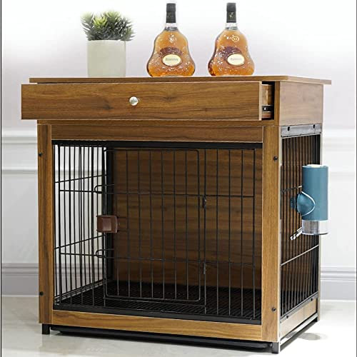hundehütte outdoor , Hundekäfig Aus Holz, Hundekäfig Im Möbelstil Mit Schublade, Hundehütte Mit Verschiebbarem Tablett, Dekorative Hundekäfig For Den Innenbereich, Einfache Montage ( Color : Natural ,