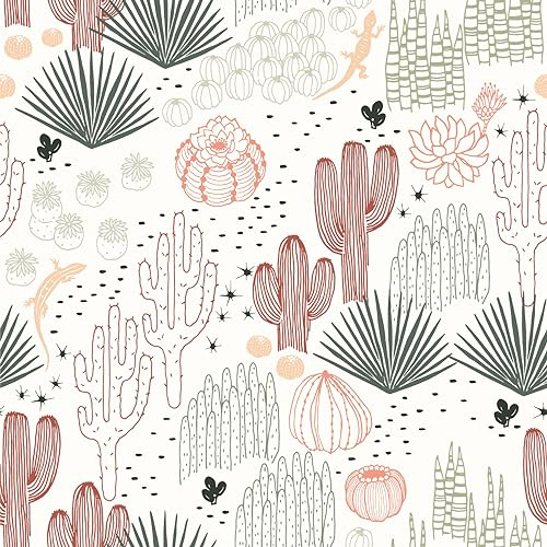 Papier Peint Grand Cactus Ttropical,300 * 44.5cm Épaissir Papier Peint Végétal Tropical Imperméable et Amovible Papier Peint Autocollant pour les Armoires de Chambre à Coucher