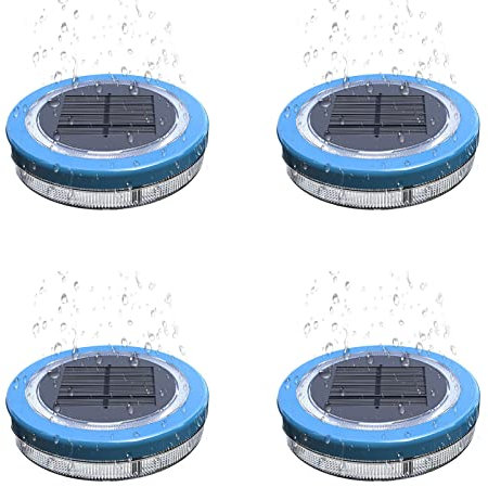 Solar Pool Lights, IP68 Waterproof Underwater Lights, Solar Floating Pool Light, Inflatable Battery Powered Pool Lights, Above Ground Pool Lights Up for Beach Lawn Backyard