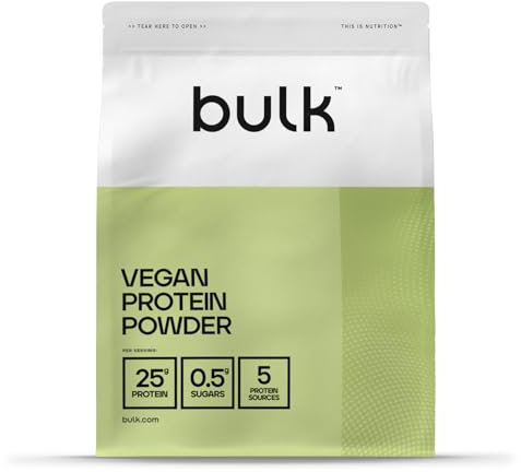 Bulk Vegan Protein Powder, Plant Based Protein Shake, Vanilla, 2.5 kg, New & Improved Formula, 71 Servings, Packaging May Vary
