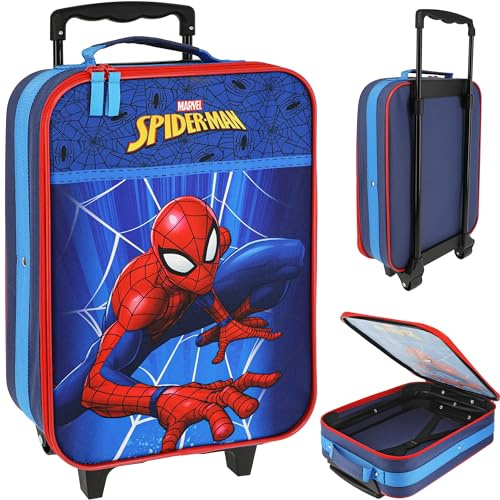 alles-meine.de GmbH großer - Kinder Trolley - Spyderman - wasserabweisend & beschichtet - für Mädchen & Jungen - Trolly mit Rollen - groß XL Kindertrolley - Trolleyrucksack - Kin..