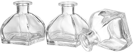 TOPBATHY Glass Diffuser Bottles Aromatherapy Jars 150ml Wide Mouth Empty Refillable Essential Oil Containers for Home Decor 3pcs Set