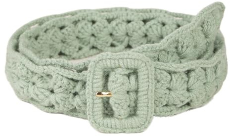 Inzegao Cintura all'Uncinetto da Donna, per Abiti, Jeans, Camicie, Maglioni, Cinture, Verde Chiaro, Taglia Unica