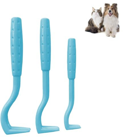GeekerChip 3 Pièces Pince à Tiques,Tire Tique,Crochet à Tiques,Pièges à Tiques,Anti-Tique,Accessoires Anti Tiques,pour Chiens,Chats et Autres Animaux(Bleu)