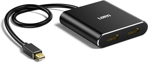Mini DisplayPort to Dual HDMI Adapter 4K@60Hz, MDP 1.2 to 2 HDMI Splitter, Dual hdmi Output, Supports Extended Mode and Mirror Mode, Compatible with Laptops, PCs, Monitors, Projectors, for Windows