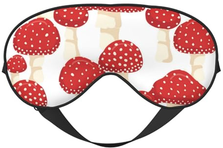 Augenmasken, verstellbare Schlafmaske, Augenabdeckung, Augenschutz, Schattenabdeckung zum Schlafen, Schichtarbeit,Fliegenpilz Rote Pilze