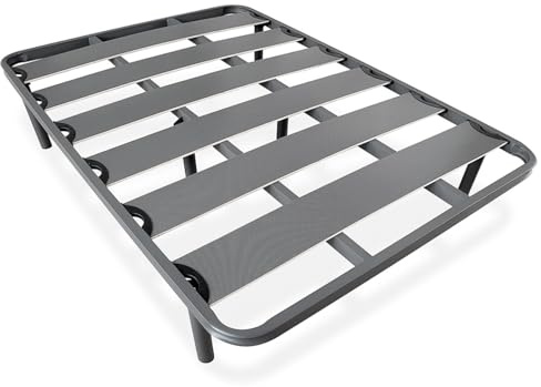 Homey - Somier Reforzado de Láminas Anchas, Anti - Ruido, Estructura 40x30 mm con Juego de Patas Roscadas, Fuerte y Resistente 150x190