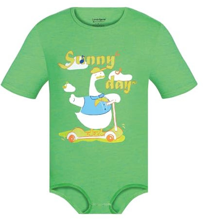 Landofgenie Herren Kurzarm-Bodysuit Leotard Tops Snap Button Crotch Shirt One Piece Romper Pajamas Nightwear Grün 2XL