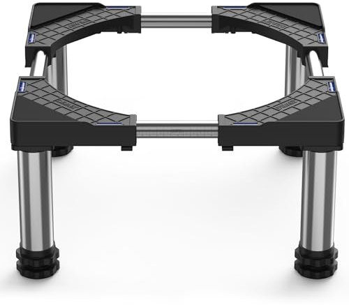 DEWEL Base per Frigorifero Rialzata, Altezza 23-26 CM, Base per Lavastoviglie 4 Piedi Robusti Base per Freezer Congelatore Mobili da Cucina ed Elettrodomestici Statico, Larghezza 45-67 cm(Nero)