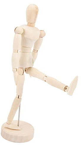 PHENOFICE Holz Gliederpuppe mit Beweglichen Gelenken Künstler Holzmodell für Malbedarf und Aktzeichnen Multifunktionale Zeichenfigur als Tischdekoration und Lernspielzeug