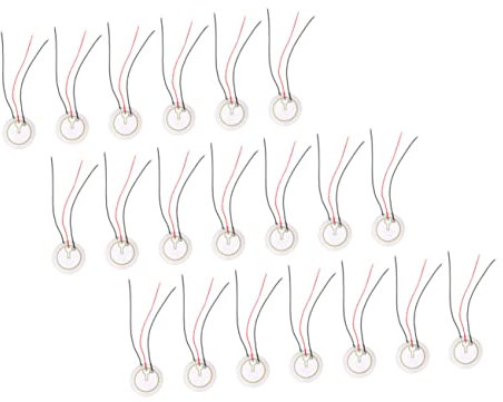 Artibetter 20pcs Three-pole Acoustic Pickup Transducer Buzzer Piezoelectric Discs for Guitar