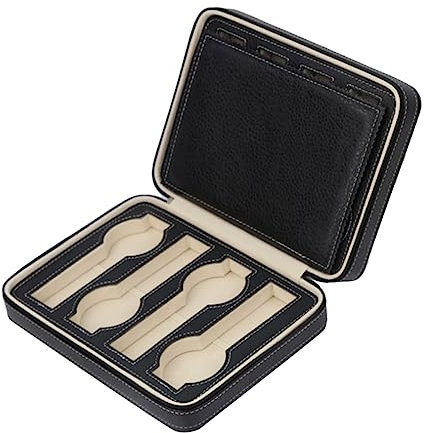HOMSFOU Slots Uhrenbox Aus Kunstleder Tragbarer Reißverschluss-uhrenkasten Für Damen Und Herren Elegante Aufbewahrungslösung Für Uhren Für Zuhause Oder Reisen