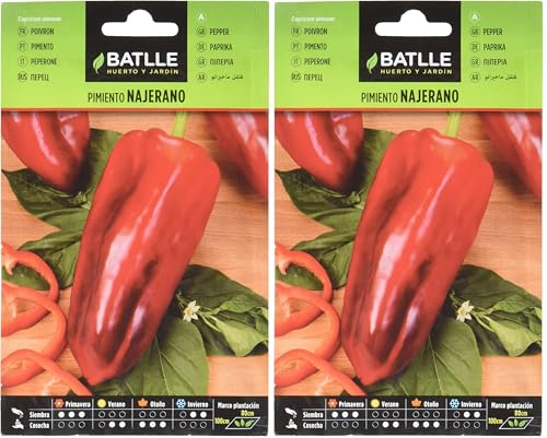 Semillas Batlle Pimiento NAJERANO, semillas para plantar (Paquete de 2)