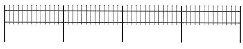 ShGaxin Gartenzaun mit Speerspitzen, Sichtschutz Zaun, ZaunsichtschutzB, Steckzaun, Garten Zaun,Teichzaun, Zaunelemente, Garden Fence, Stahl 6,8 x 0,6 m Schwarz