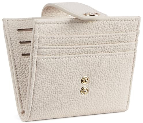 BOSTANTEN Geldbörse für Damen, Slim Wallet Frauen Small RFID-Blocking Portemonnaie PU Leder Credit Card Holder mit Münzfach,Beige