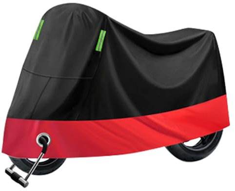 VOOIV Motorrad Abdeckplane für CB 1000 R 2008-, 190T Outdoor Motorradabdeckung Reißfest, Motorradschutzhülle Wasserdicht Atmungsaktive Regenhülle,A with Reflective Strips-Red