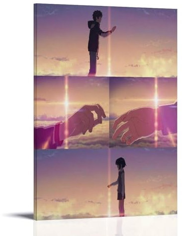 ZCHLATGDE Póster de película de anime Kimi No Na Wa You Póster Pintura Decorativa Lienzo Arte de Pared Salón Póster Dormitorio Pintura, Arte de Pared Impresión de Imagen Moderna Decoración de