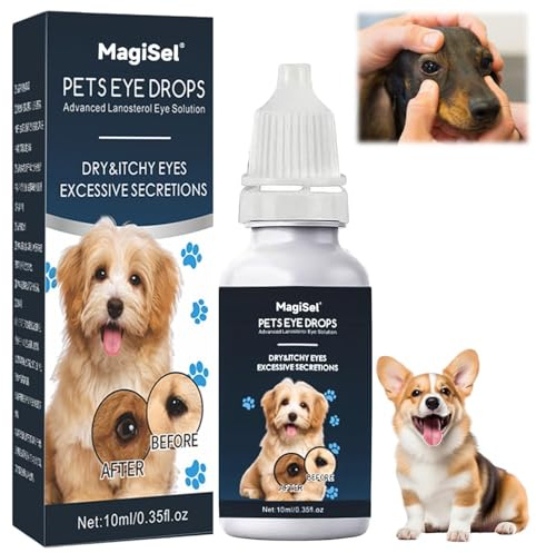 MagiSel Haustier Augentropfen, Augenreiniger für Hunde, Augentropfen Für Hunde Und Katzen, 10ml