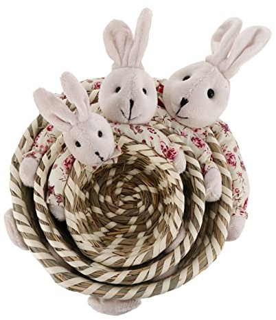 CONGARTENO Cestas de Hechas Mano para Huevos de Pascua Decoración Ecológica para Almacenaje y Ambientación Hogar Prop para Fiesta de Pascua