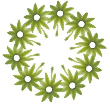 DIYEAH 100 Pezzi Materiale per Artificiali Basi Artigianali del Piatto Teste Crisantemo Artificiali Piccolo Base Base Verdi Verde Plastica