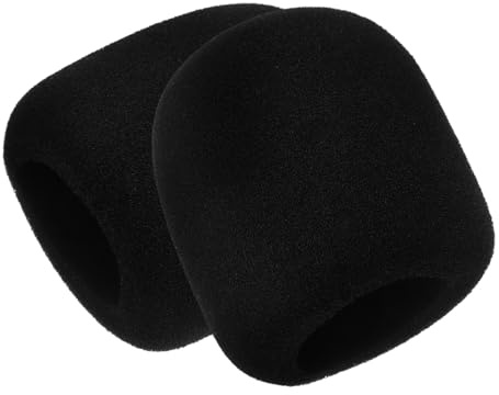 UTHCLO Fundas Blandas para Micrófonos de Esponja Negra, Lavables y Cómodas, Reducen Ruido, Paquete de 2 Piezas para Protección en Ktv y Grabaciones
