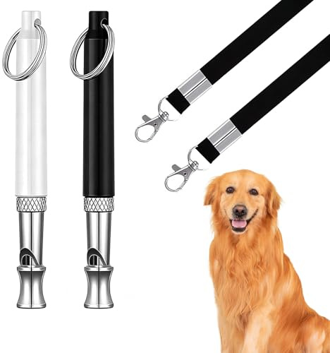 Sifflet Ultrason Chien, 2 pièces Sifflet Ultrason Chien Anti Aboiement, Sifflet Ultrason Chien Anti Agression, Sifflet Chien, Sifflet Chien Rappel-Haute Fréquence, Convient à la plupart des races.