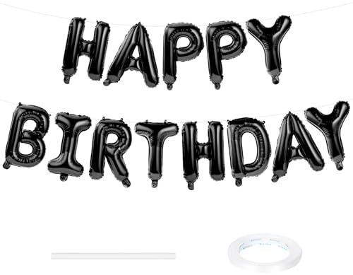 AOOSU Foil Ballons Happy Birthday Bannières Kit, 16 Pouces Happy Birthday Balloons Joyeux Anniversaire Fête Party Décoration Joyeux Anniversaire Balloon Deco