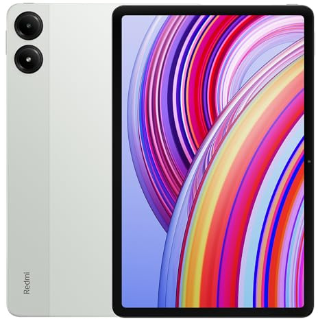XIAOMI Redmi Pad Pro Tablet, 5G, 256 GB + 8 GB, Grün, 10000 mAh, Bluetooth 5.3, 8 MP, Dual-Kamera, 12,1 Zoll, 2,5 K, 120 Hz, Snapdragon 7s Gen 2 Prozessor (Ladegerät inklusive)