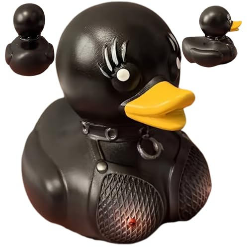 Patos de goma, 4 x 2 x 3 pato bailarín negro único, mini patos de plástico para Halloween, juguetes coleccionables para el baño del bebé, creativo para escritorio, decoración del hogar, suministros