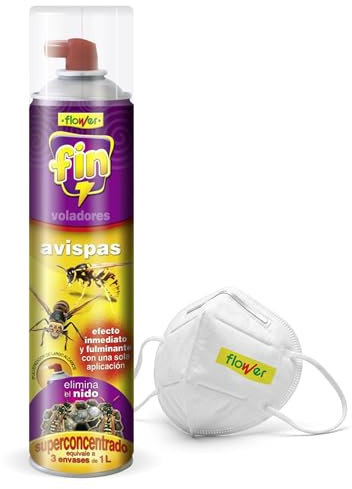 Flower Insecticida Avispas y Avisperos 800 ML | Aerosol Spray Efectivo Avispa Velutina Asiatica, Europea y Comun | Antiavispas Alcance 5 Metros Especial Nidos | Super Concentrado Inmediato