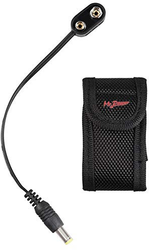 Mr.Power 9V Battery Clip Converter Power Cable Snap Connector 2.1mm 5.5mm Plug for Guitar Effect Pedal (1 cable + 1 battery bag)