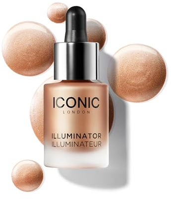 ICONIC LONDON Illuminator | Liquid Highlighting Drops for a Radiant Glow, Cruelty-Free, Vegan Makeup, Original (Champagne Shimmer) 0.45 Fl oz