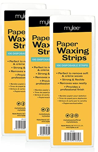 Mylee Professional Paper Waxing Strips (3x Packs of 100) – Durable And Lightweight, Salon-Quality, For Waxing At Home Or In Salon