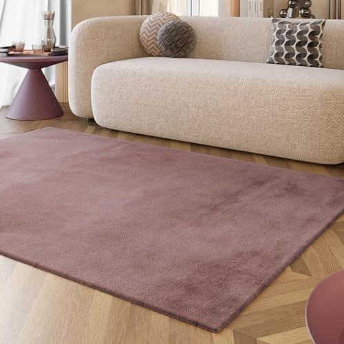 Esprit Home, Moderner Hochflor Teppich - Läufer für Wohnzimmer, Flur, Schlafzimmer, Alice (70 x 140 cm, rosa)