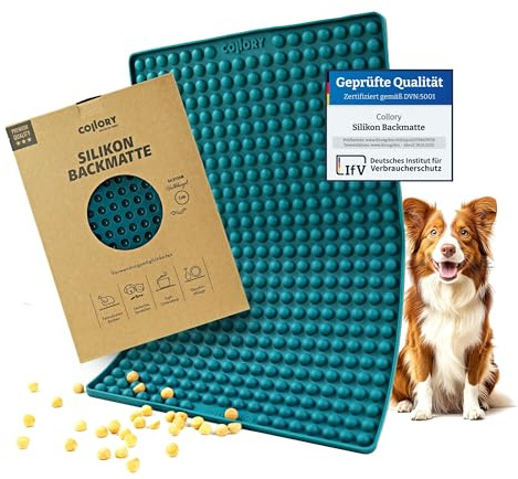 Collory Backmatte Hundekekse für MINI HALBKUGEL (1cm Ø) Leckerlis, Silikon Backform, Backunterlage für Backblech, Diätmatte, Hitzebeständig, Lebensmittelecht & Bpa-frei