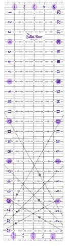 The Quilted Bear Transparentes Patchwork-Lineal – rutschfestes Design, Lineal zum Nähen, Quilten, Patchwork, robustes Acryl mit 30 45 60 Grad Winkeln, klare Linien (6 x 24)