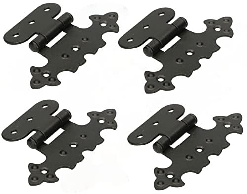 KOTARBAU® 4er Set Dekoratives Scharnier für Schrank Asymmetrisch Retro-Scharnier Antik Schwarz