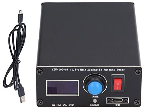Sintonizzatore Antenna Automatico ATU-100, 1,8-55 MHz, Display 0,96, Ricarica USB, 100W, per Radio Onde Corte HF