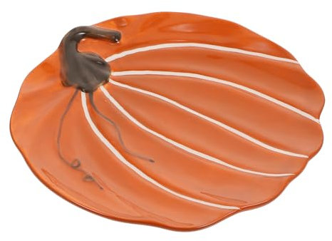 Housoutil Ceramic Pumpkin Plate Autumn Harvest Dinner Plates Pumpkin Candy Dish Trick or Treat Baskets Breakfast Plates Dishes for Halloween Party Favor