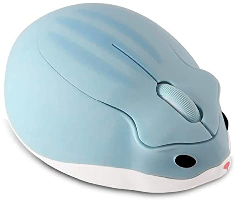 LIKE SHOW Hamster Maus Kabellos Computer Kabellose Maus niedlich Cartoon Leise Funkmaus, 1200DPI Tragbare Wireless Mouse für Kinder Mädchen PC/Laptop/Windows/Linux, Geschenk Blau