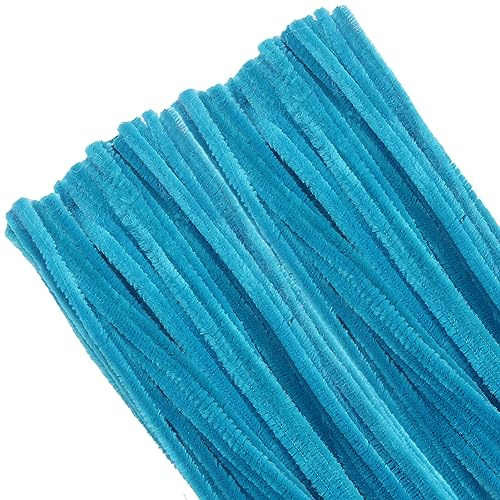 TOAOB 100 Stück Pfeifenputzer zum Basteln Pfeifenreiniger Blau | Chenilledraht Lang 30cm und Breit 6mm, Pipe Cleaners für Basteln und Dekorieren Kunst Handwerk DIY