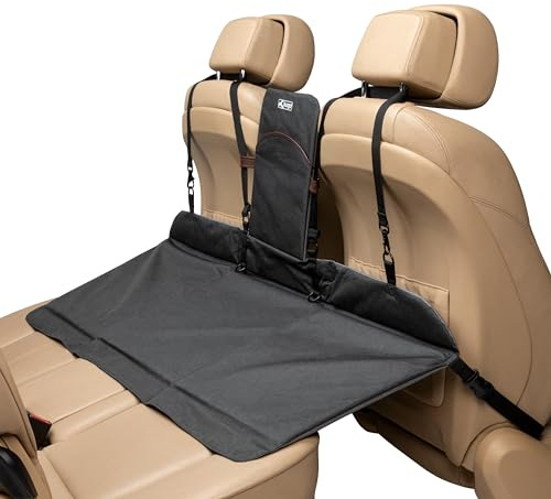 Kurgo Rover Backseat Bridge Rücksitzverlängerung für Hunde - Langlebige Verlängerung - Trennwand für den Vordersitz - Wendbare Auto-Sitzauflage - Wasserabweisend - Bis zu 45 kg - Schwarz/Anthrazit