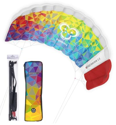 Skymonkey Windtrainer, Trainer-Kite / 4-Leiner Lenkmatte inkl. Trainerbar, Ready 2 Fly, mit 230 cm oder 330 cm Spannweite