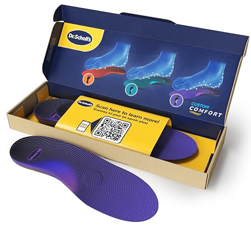 Dr. Scholl's Plantillas Custom Comfort - Plantillas para fascitis plantar - Plantillas de zapatos con soporte de arco alto para mujeres talla, hombres 37-37.5, comodidad para todo el día CF520