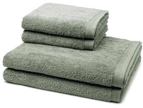 Möve - 4 teiliges Frottier-Set - Superwuschel (2 X Handtuch 2 X Duschtuch im Set) - 520 g/m2 - Baumwolle - Walkfrottee - saugstark - weich und flauschig - Tea