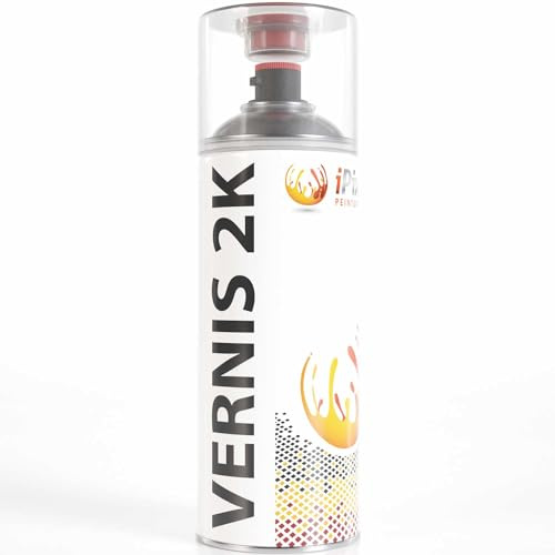 ipixline Vernis Transparent 2k - Bombe Aérosol Spray de Vernis de Finition Bicomposant 2k Transparent Carosserie Auto Moto - 400 ml - Brillant