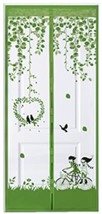 Wisafory Magnet Fliegengitter Tür Insektenschutz Türschutz Magnetvorhang Anti Moskito Netz Vorhang Schutzgitter Türvorhang Fliegenvorhang für Balkontür Terrassentür Kellertür Grün 2 100x210cm