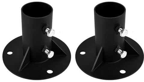 2PCS 52mm Flange Post Base, Heavy Duty Fence Post Bracket, Pool Ladder Fixing Post Anchor, Metal Railing Floor Flange Porch Railing Post Holder for Fence Mailbox Flagpole Mount Base