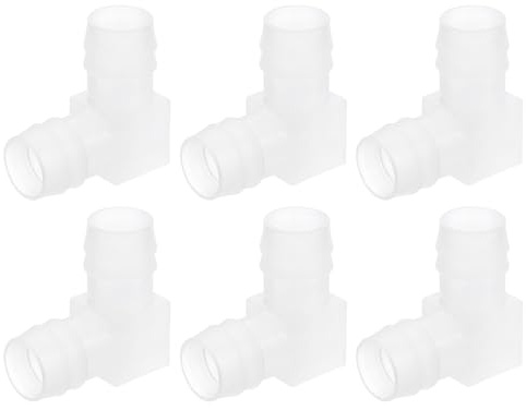 QUARKZMAN 6 Stück Rohrverschraubungen, 16mm Rohrverbinder L-förmige Schlauchverbinder Rohradapter Eckverbinder für Gewächshaus Rahmen, Möbelverbinder, Zeltverbindung Möbel, Bewässerungsrohre
