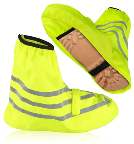 Copriscarpe Impermeabili,Con Strisce Riflettenti Bici Copriscarpa,Copriscarpe Pioggia,Antipioggia Waterproof Per Rain Trekking,Bici,Copriscarpe Impermeabili Moto,Donna Uomo Copri Scarpe Per Pioggia